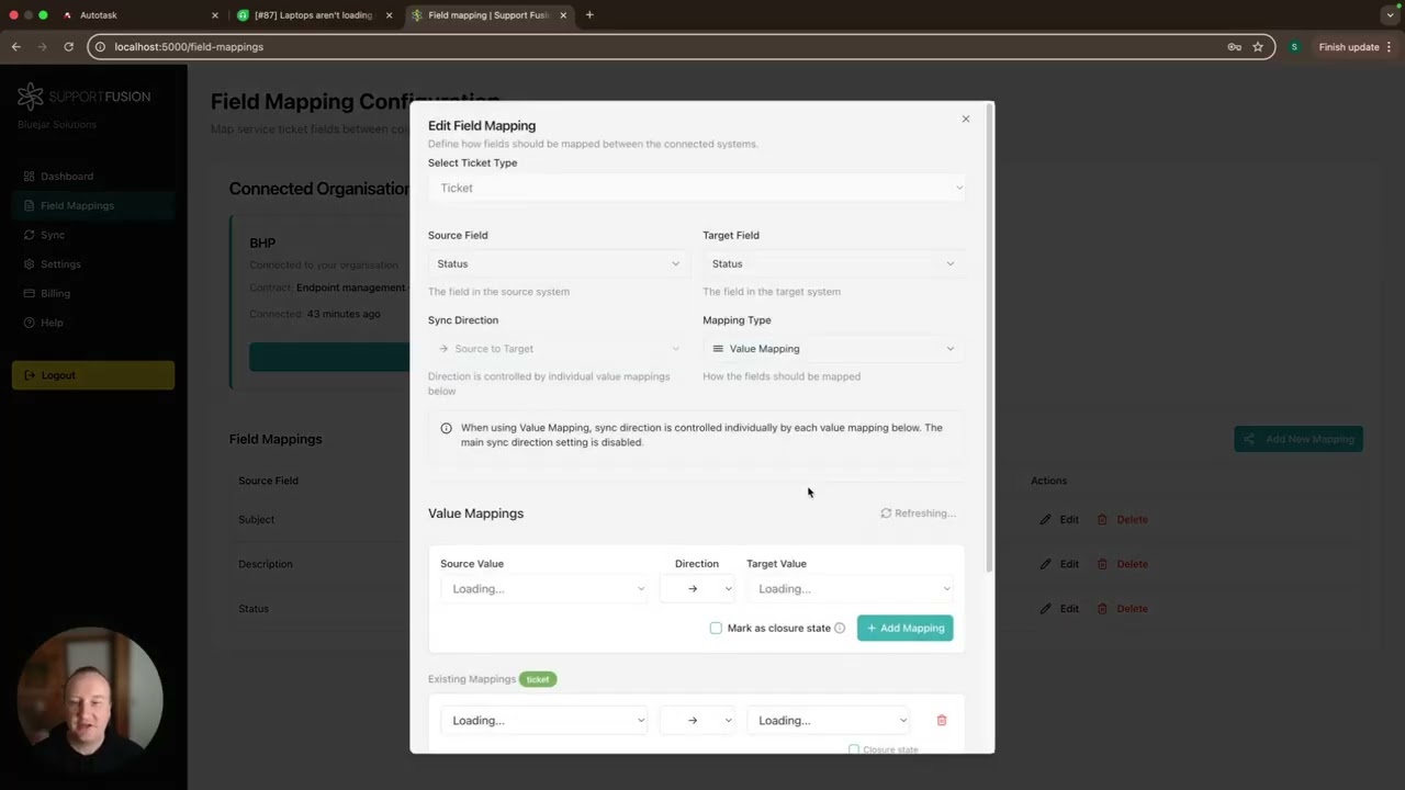 Freshdesk to Autotask ticket sync