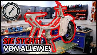 Simson Schwalbe - Kippständer und Rahmen aufstellen