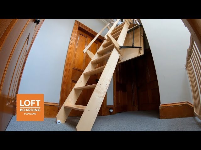 £10,000 Wooden Electric Loft Ladder installed by Loft Boarding Scotland in Arbroath