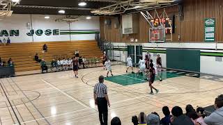 Mission San Jose high school Varsity boys basketball MSJ vs James Logan high first half 2025-12-9