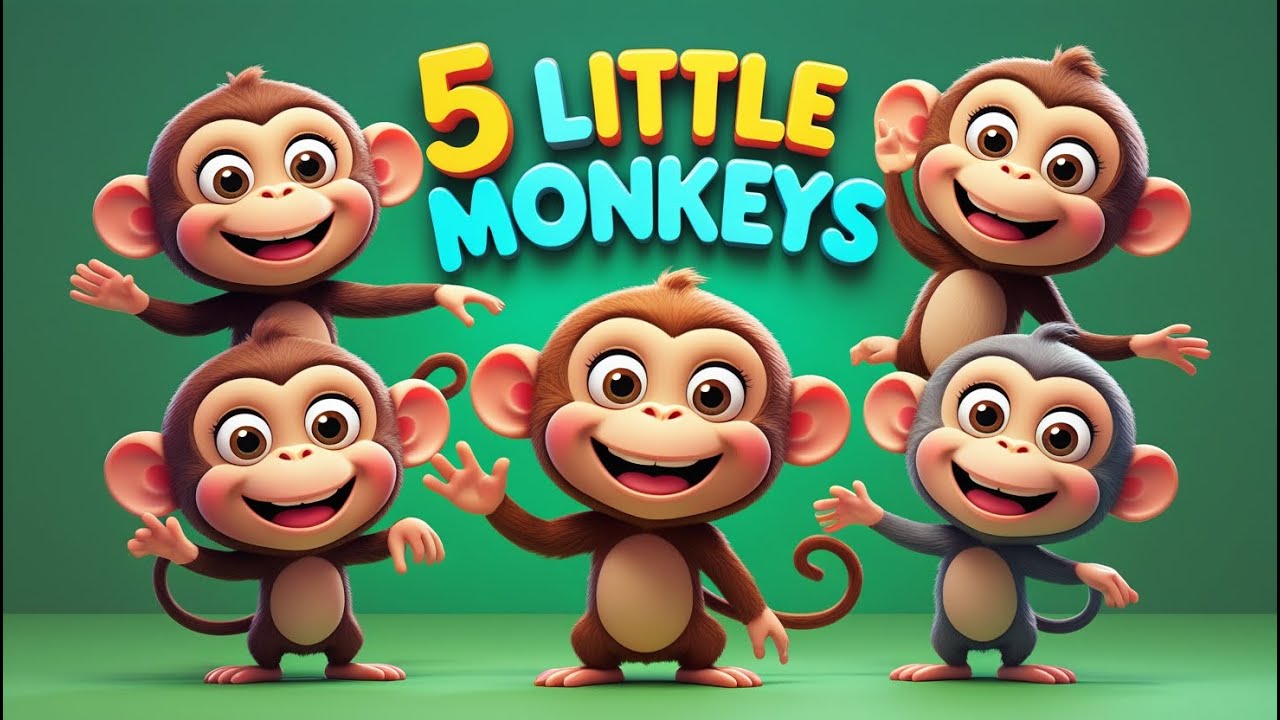 Rhymes in English | Five Little Monkeys | Nursery Rhymes & Kids Songs ...