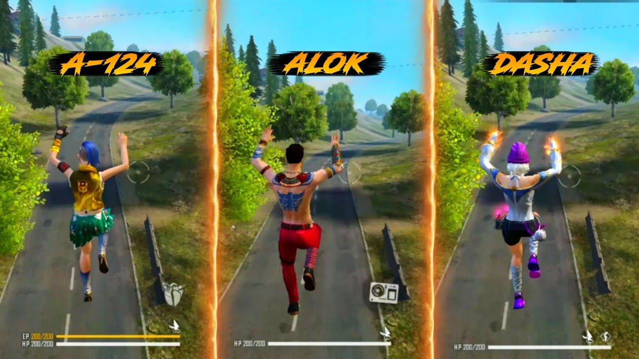 DASHA VS ALOK VS A124 ABILITY TEST FREE FIRE-PARA SAMSUNG,A3,A5,A6,A7,J2,J5,J7,S5,S7,S9,A10,A20,