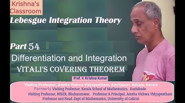 Lebesgue Integration 54 -  Differentiation and Integration - Vitali