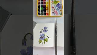 Let’s paint Violets today! #short #shortsyoutube #watercolorartist