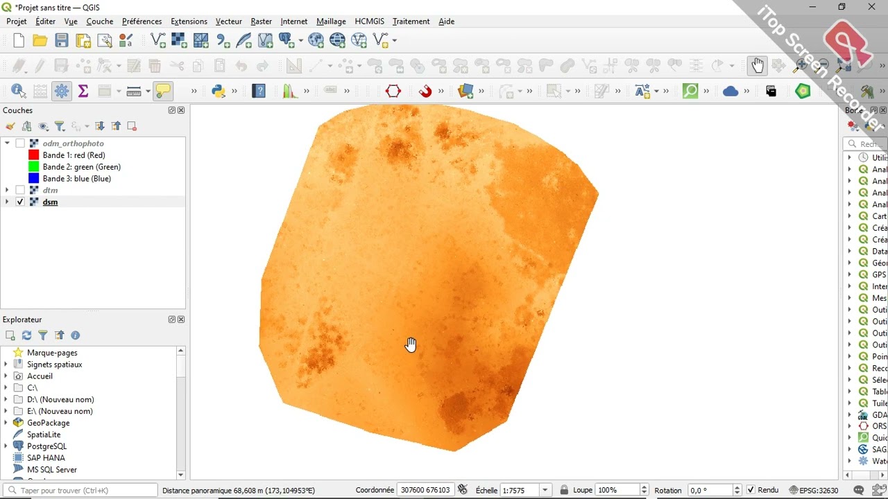 EXPLOITATION DES PRODUITS DU POST-TRAITEMENT PHOTOGRAMMÉTRIQUE DANS QGIS