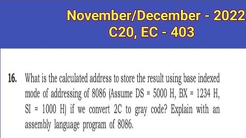 NOV/DEC 2022 C20 EC-403, Microprocessors 10 marks question in Telugu//diploma//ECE/Suma study centre