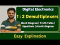 1:2 demultiplexers  ( demux ) | digital electronics| All Universities