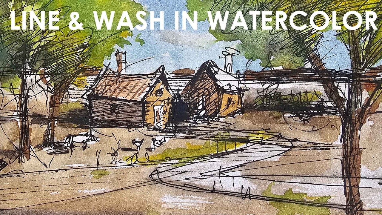 Line and Wash in Watercolor. - YouTube