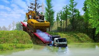 Spintires: MudRunner - IMPOSSIBLE CROSSING: camion ed escavatore contro acque profonde screenshot 1