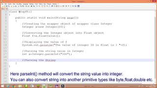 Tutorial 6 java program for demonstrating how to create objects using wrapper conversion utilities.