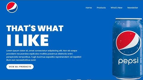 Creative Landing Page Design tutorial (Pepsi) | final part 〽️ ❤️😉