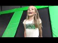 Amelia, Avelina and Akim jumping on the bed and trampoline center adventure Amelia, Avelina and Akim jumping on the bed and trampoline center adventure