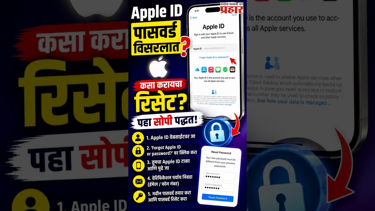 Apple id Password | Apple ID पासवर्ड विसरलात? कसा करायचा रिसेट, पहा सोपी पद्धत! | Iphone Security