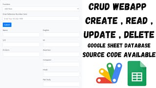 How to create crud webapp | create | read | update | delete | in web appscript