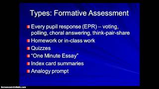 Pre-Assessment Part 1 - Formative and Summative