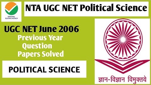 UGC NET Political Science Question Paper June 2006 || 💯🔥