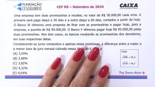 Cesgranrio - Caixa Rs - Equivalência De Capitais - Cálculo Da Taxa