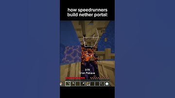how speedrunners build nether portal (2) #minecraft #speedrun #clips #shorts