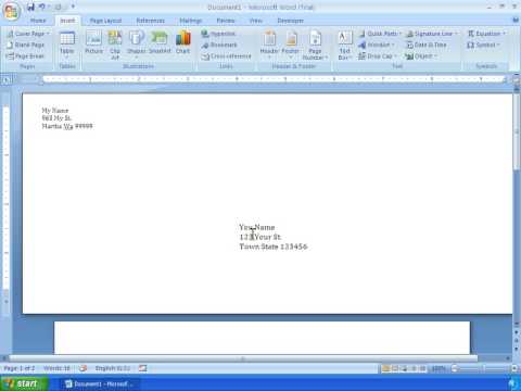 Word 2007 Tutorial 22 - Making An Envelope - YouTube