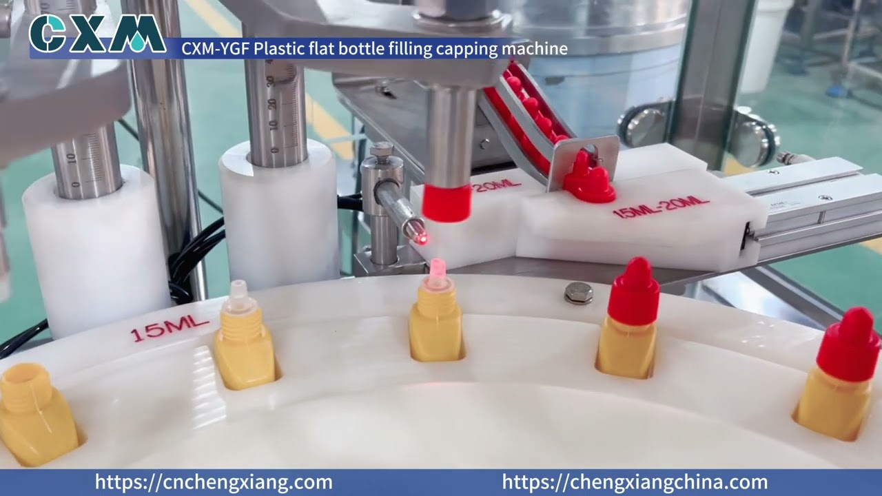 Plastic flat bottle filling capping machine Eye drop filling capping machine