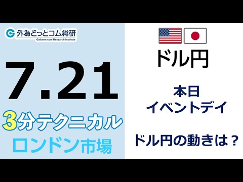 FX/為替予想  「ドル/円、本日イベントデイ、ドル円の動きは？」見通しズバリ！3分テクニカル分析 ロンドン市場の見通し　2022年7月21日