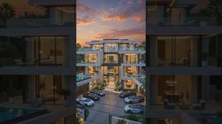 Cinema Library Villa Construction | AI Luxury Home 🤯😲#CinemaVilla #AIHome #LuxuryHome #Shorts