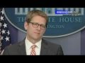 Watch Obama's press secretary Jay Carney change the question into the one he's willing to answer.