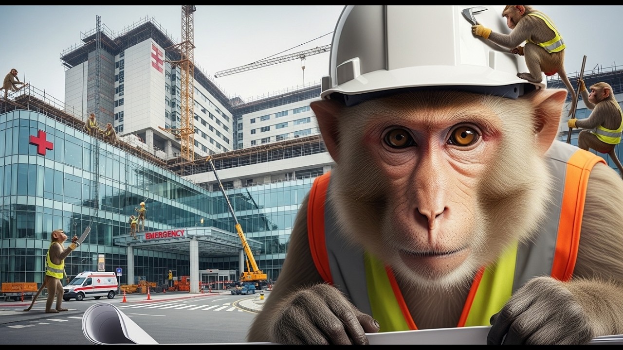 Indian Monkeys Build a Modern Hospital 😱 | Mega Construction Project (4K)