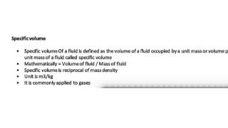 What is Specific Volume in Fluid Mechanics