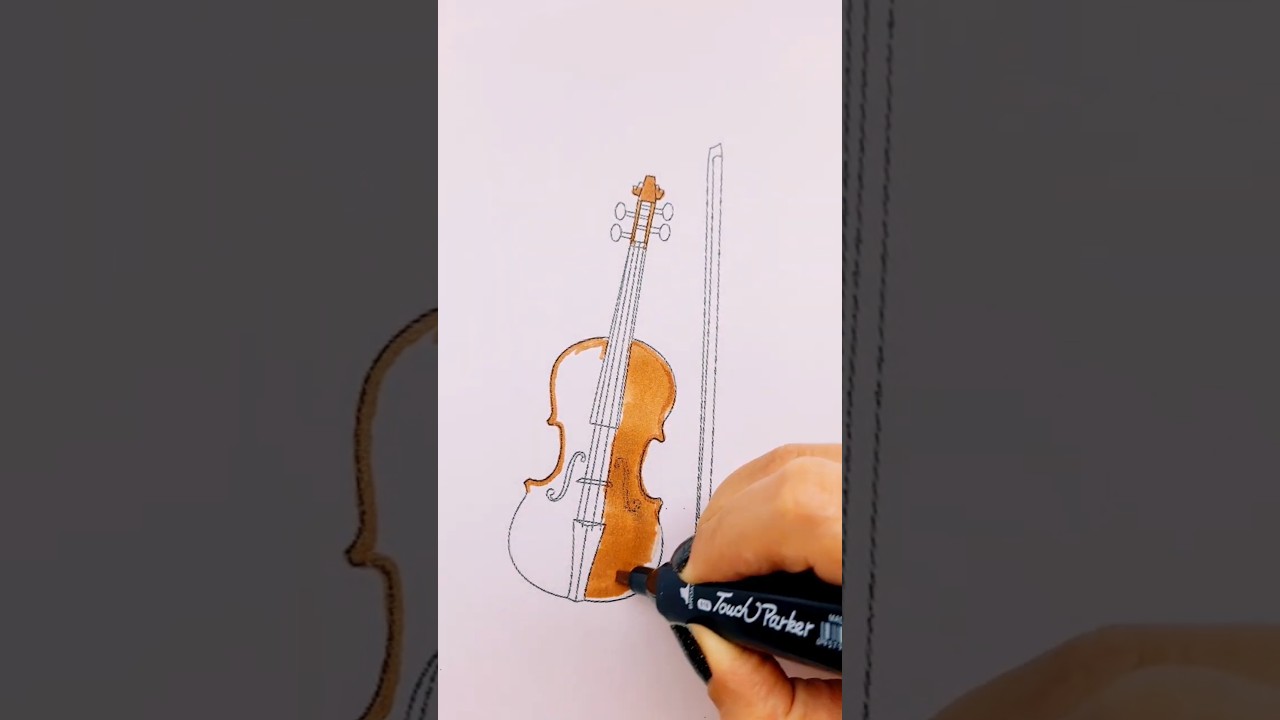 Transforming a Violin Sketch Into a Mesmerizing Masterpiece! 🎻✨ #shorts #violin #music
