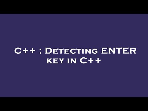 C++ : Detecting ENTER key in C++