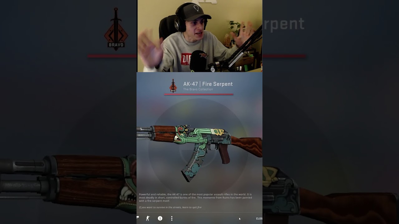 He unboxed a 5000$ AK Fire Serpent 