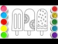 How to draw ice cream Easy way to draw ice cream for children and toddlers 
