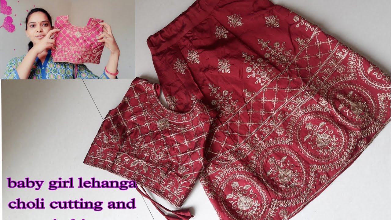 5 years baby girl lehanga choli cutting and stitching 