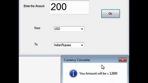 Currency Converter using  C#.net