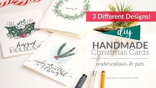 DIY Handmade Christmas Cards // Watercolor & Pen