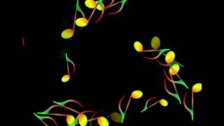 Soothing Horn And Drums With A Background Of Floating Musical Notes