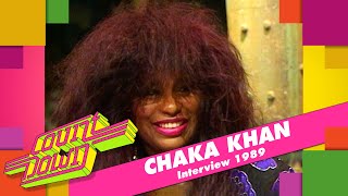 Chaka Khan about working with Prince and having an audience instead of children (Countdown 1989)