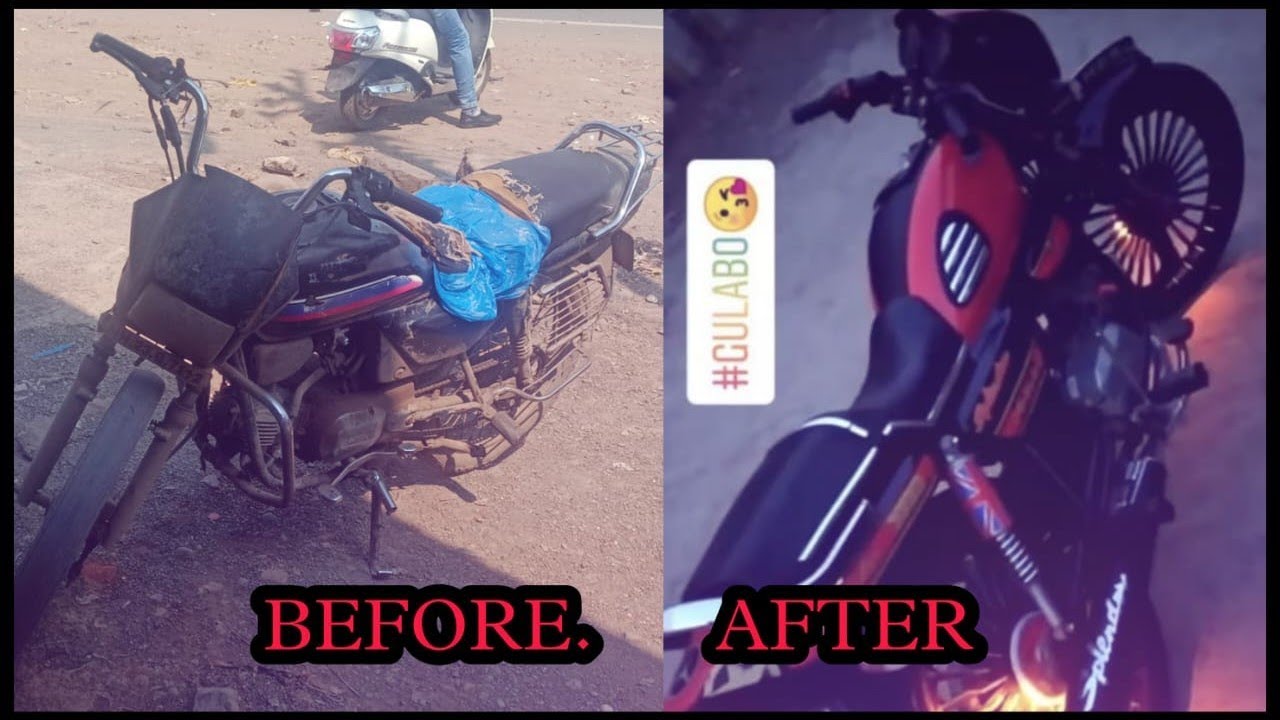 SPLENDOR BIKE MODIFICATION स्प्लेंडर बाइक मोडिफिकेशन MH AUTO - YouTube