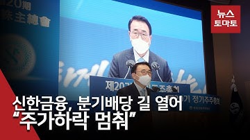 신한금융, 분기배당 길 열어…“주가하락 멈춰”