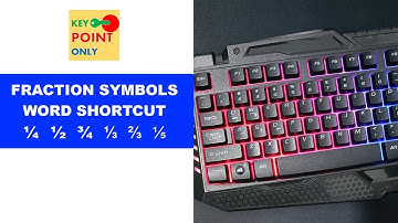 Word Shortcut: How to Type Fractions (½ ⅓ ¼) Quickly