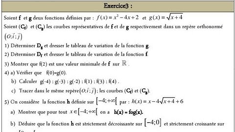 correction du devoir libre n°1 (exercice 3 généralités sur les fonctions) pour les 1 bac science Ex