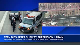 1 dead another critical after subway surfing on J train