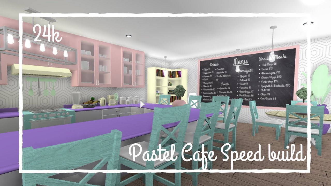 Pastel Cafe Speed Build Welcome To Bloxburg Roblox Youtube