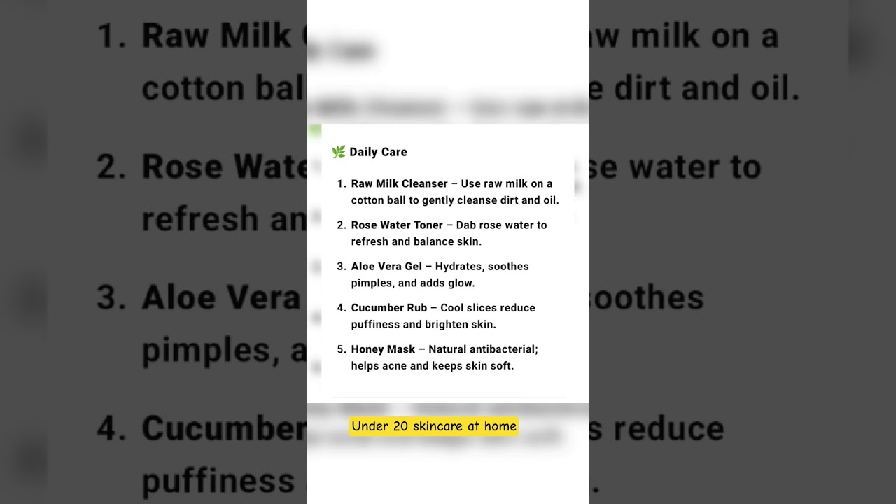 UNDER 20 SKINCARE AT HOME 