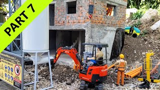 Building block of flat, RC Excavator Kubota Hutter U17 Hitachi , Hinowa Tracked Fork, Crane. PART 7