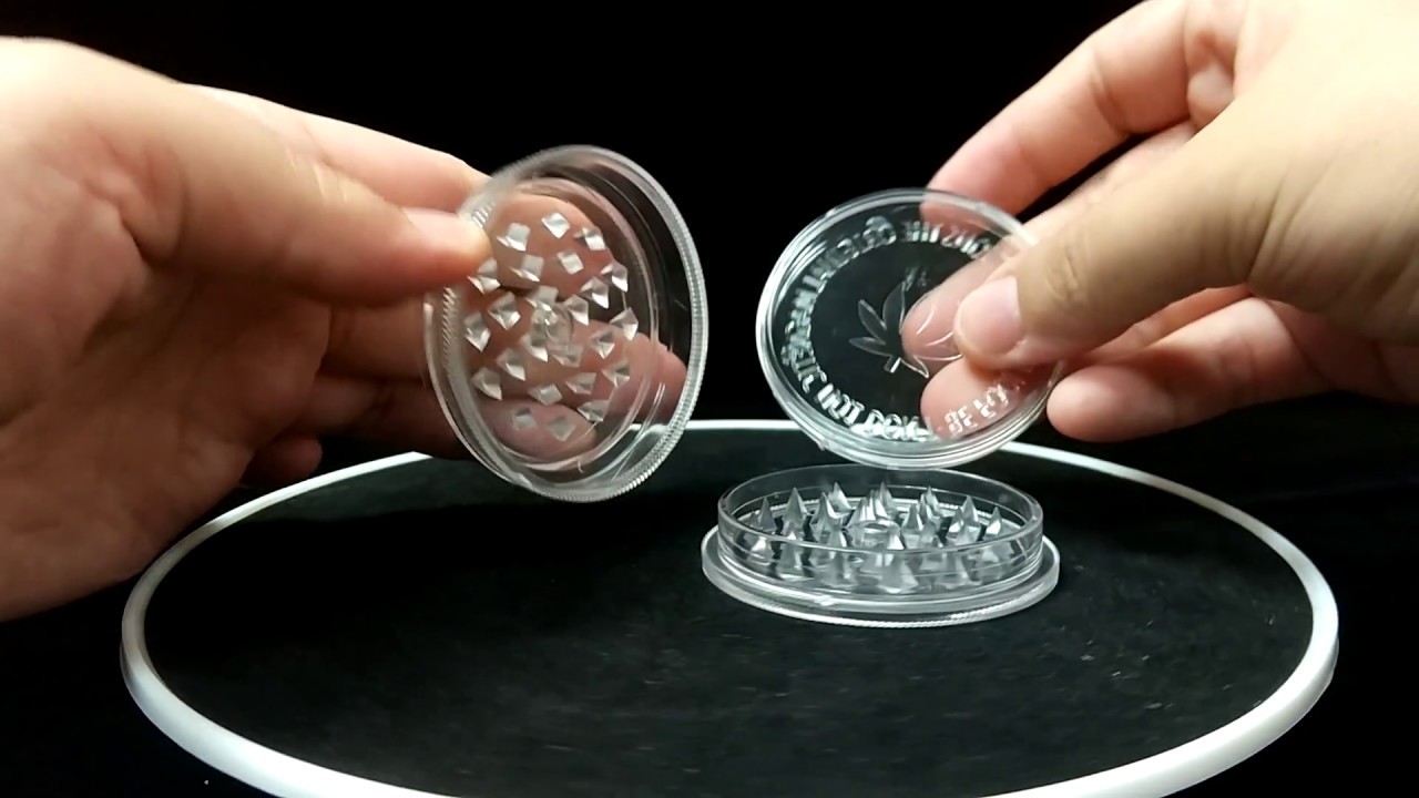 Cheap Clear 3 Pieces Magnetic Acrylic Grinder 2.4 Inch With Shark Shape Teeth Grind Herb