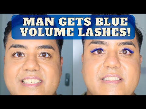 MAN IN BLUE LASH EXTENSIONS!