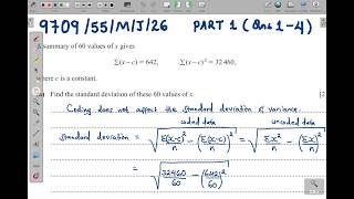 9709/55/M/J/26 - PART 1 (QNS 1 - 4) | AS PROBABILITY & STATISTICS 1 PAPER 55 MAY/JUNE 2026