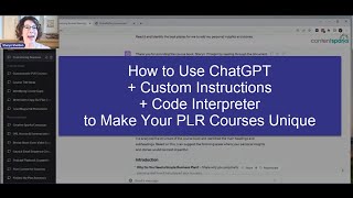 Simple Business Plan PLR Course: Customize with ChatGPT, Custom Instructions, and Code Interpreter